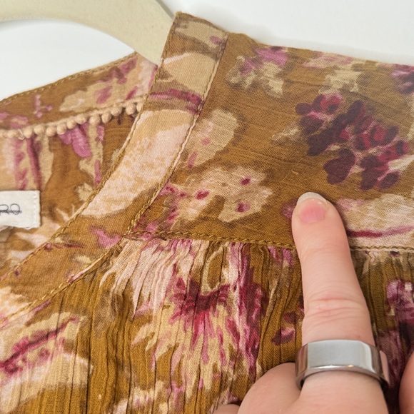 Anthropologie Pilcro Short Sleeve Batwing Buttoned Blouse Floral Flowy Size L/XL - Picture 10 of 10